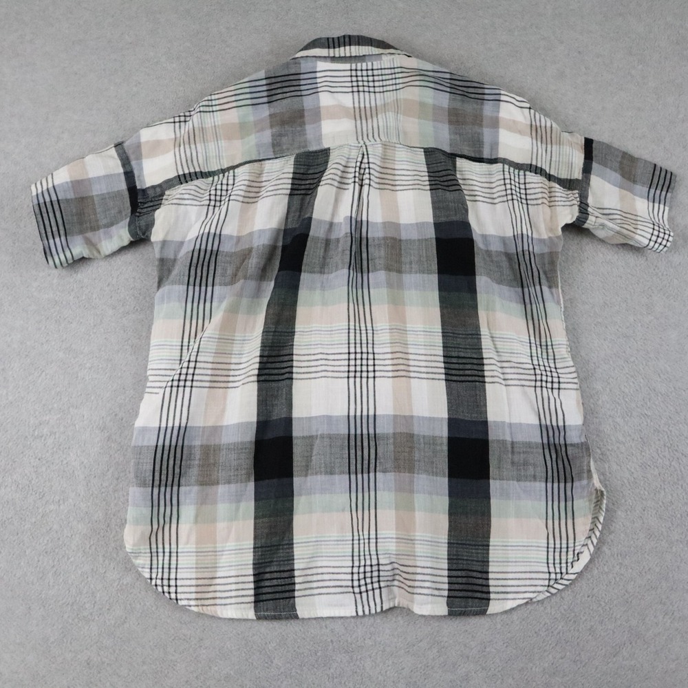 Carhartt Shirt Top Womens Medium 8-10 Loose Fit Button Up Plaid Short Sleeve - Picture 4 of 6